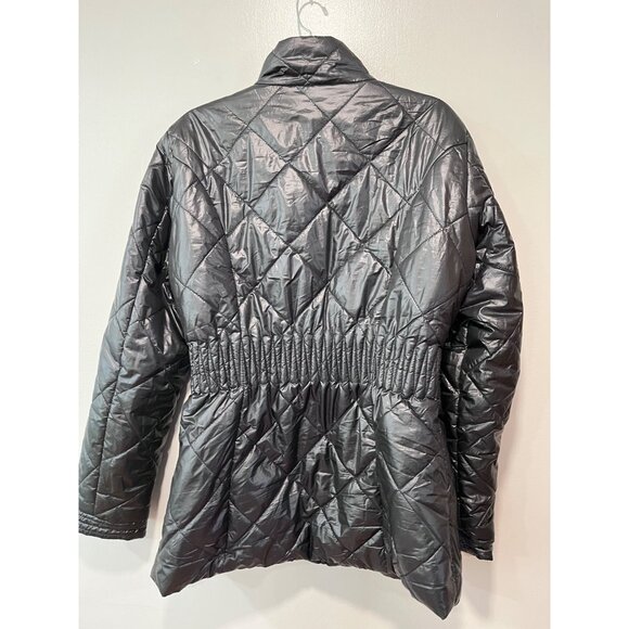 Guess Womens Quilted Black Jacket With Elastic‎ Waist & Zipper Closure Size XL - Picture 4 of 10